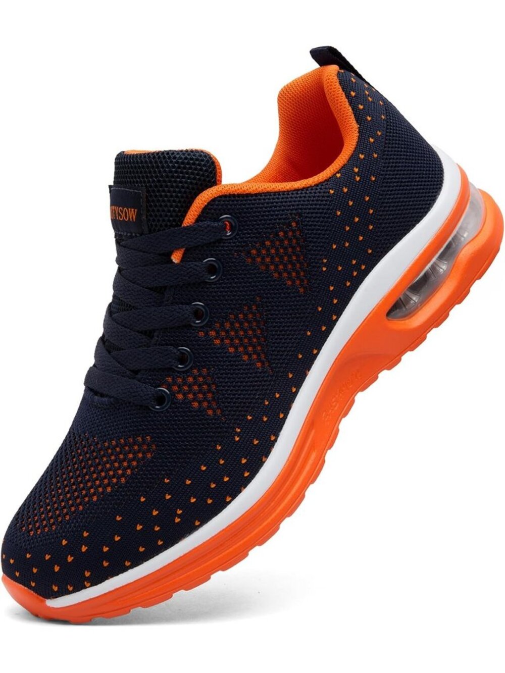 Women's Blue Orange Rubber Walking Shoes Lightweight Comfortable Sports Sneakers